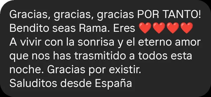 Mensaje real de una seguidora: Gracias, gracias, gracias POR TANTO